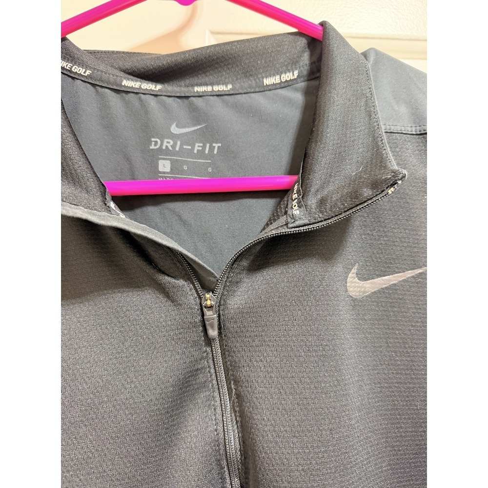 Nike Golf Sport Dri Fit Long Sleeve Polo Mens Large Stripe Performance Pullover - Picture 2 of 7